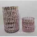 Buntes Crackle Glass Gold Rand Hurricane Kerzenhalter